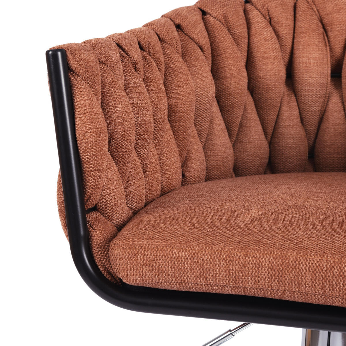 BARHOCKER 2er-Set, Stoff, höhenverstellbar 87-108cm, orange - Chromfarben/Orange, Metall (53/108/50cm) - Urban Meuble