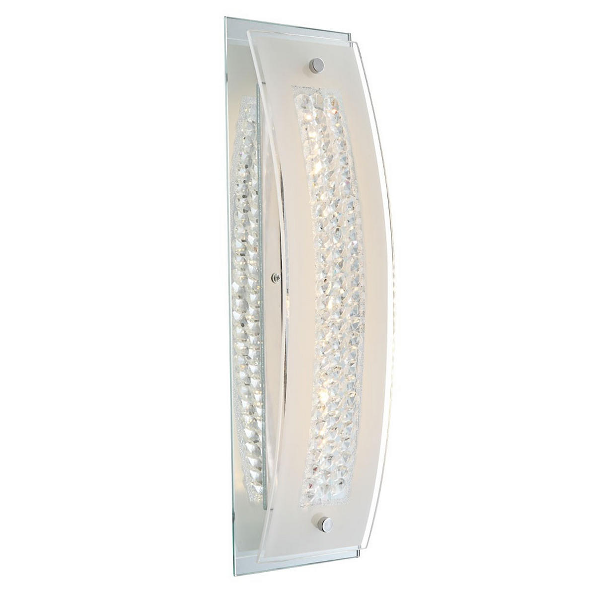 LED WANDLEUCHTE Metall Silber Kristallglas - Silberfarben, Glas (12/9/40cm) - Globo Lighting