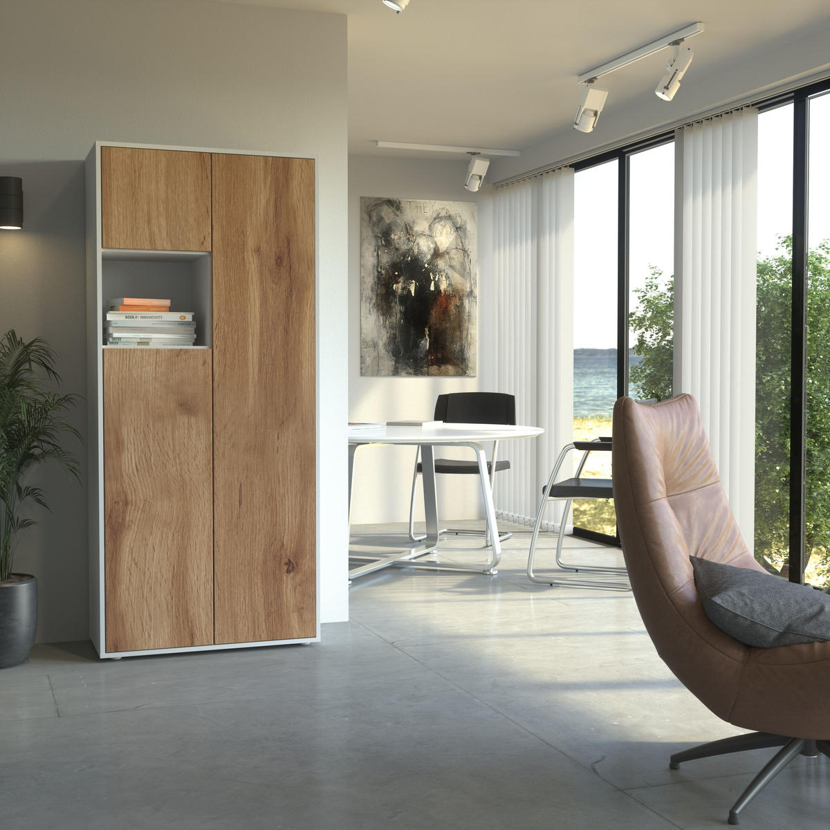 AKTENSCHRANK Amira T10 Eiche Wotan 180/80/40 cm - Eiche Wotan, Holzwerkstoff (80/180/40cm) - SIMPLYFURN