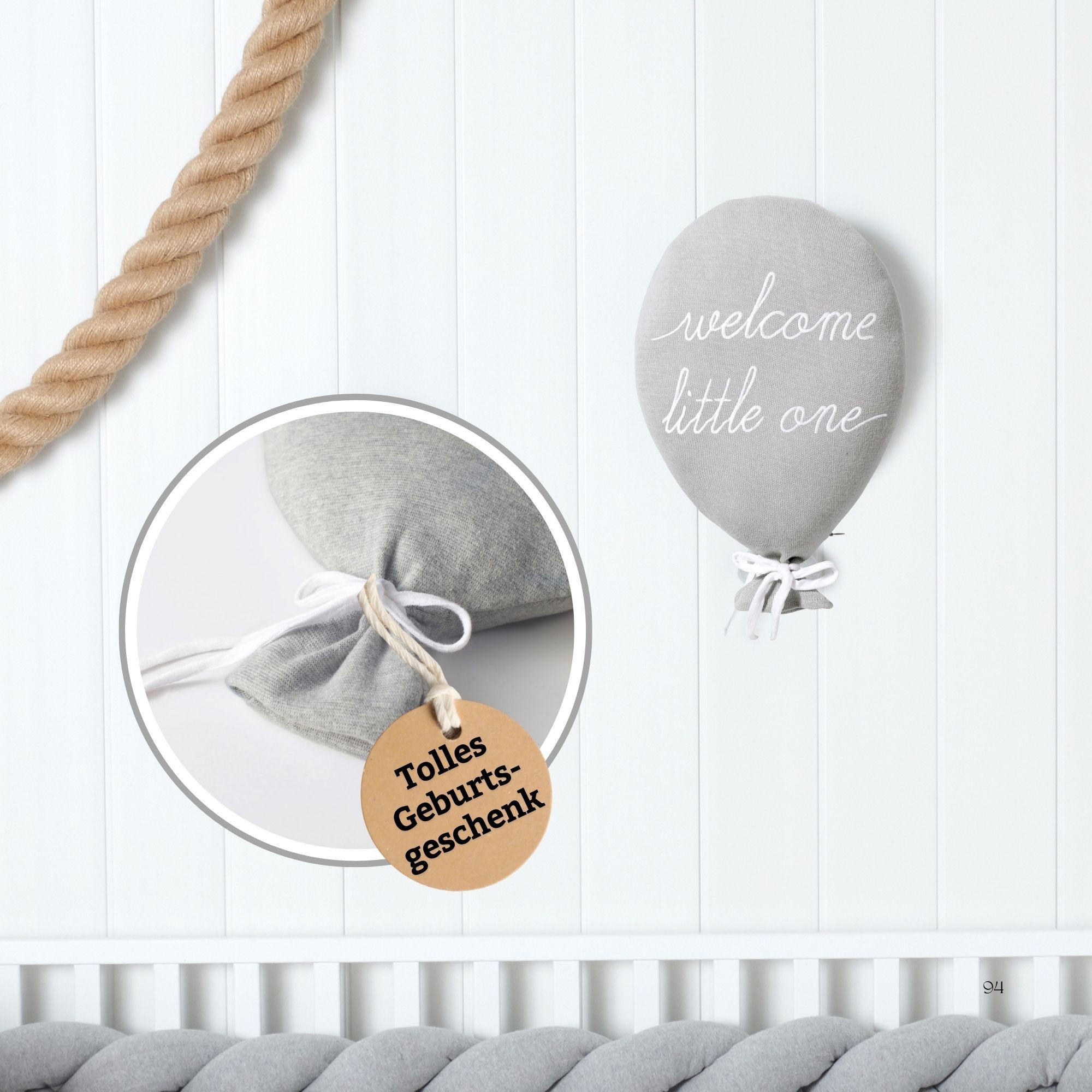 KISSEN Zierkissen Ballonkissen Kinderkissen Kinderzimmer Deko Wanddeko Ballon - Grau, Textil (30/25cm) - nordic coast company