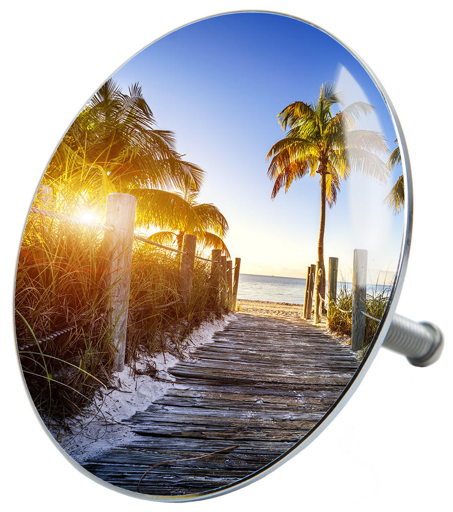 BADEWANNENSTÖPSEL Fort Lauderdale - Blau, Metall (8/10/10cm) - Sanilo