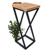 BLUMENSTÄNDER Holz Metallgestell KABRI 50 cm hoch Eichenholz - Braun, Holz (20/50/21cm) - DELUKE