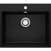 SPÜLBECKEN Riga, 2-er set Schwarz Metallic 58/50 cm 1 Becken + Ablauf-Set ab 60er Unterschrank - Chromfarben/Schwarz Hochglanz, Kunststoff (58/20/50cm) - Primagran