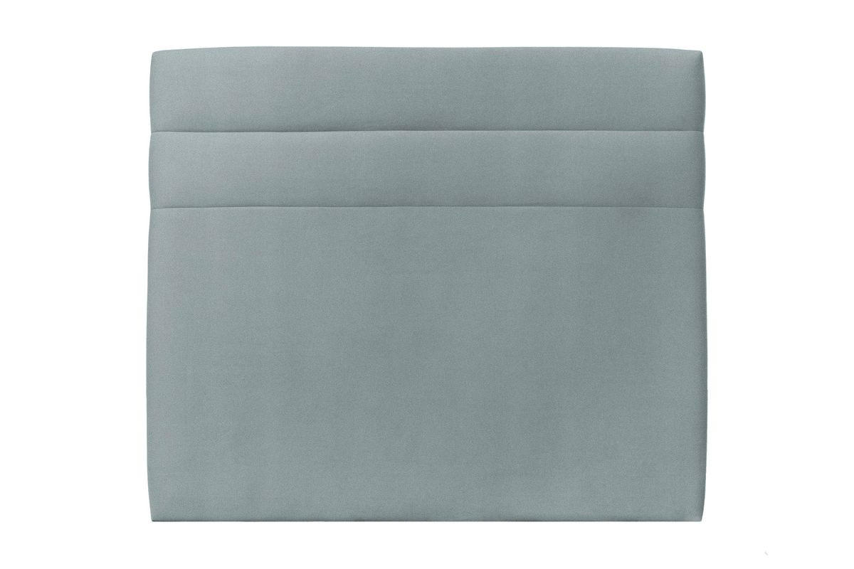 KOPFTEIL Modell Linien – Blaugrauer Samtstoff 150 cm - Beige/Blaugrau, Karton/Holz (150/120/10cm) - Sommeil de Plomb