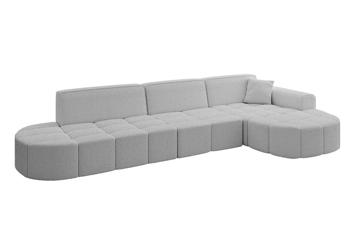 ECKSOFA Ottomane Rechts LIVO-L2 - 337x173x79,5 cm Hellgrau - Hellgrau, Holzwerkstoff/Textil (337/173cm) - ALTDECOR