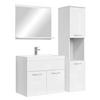 BADMÖBEL-SET Montreal 4 Teile Weiß Hochglanz - 60 x 35 x 51 cm - Weiß, Holz (60/51/35cm) - Badplaats