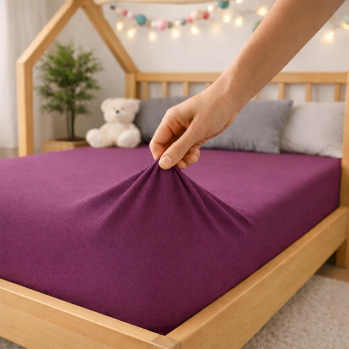 KINDERSPANNBETTLAKEN BASIC - Beere, Textil (60/120cm) - Schöner Wohnen
