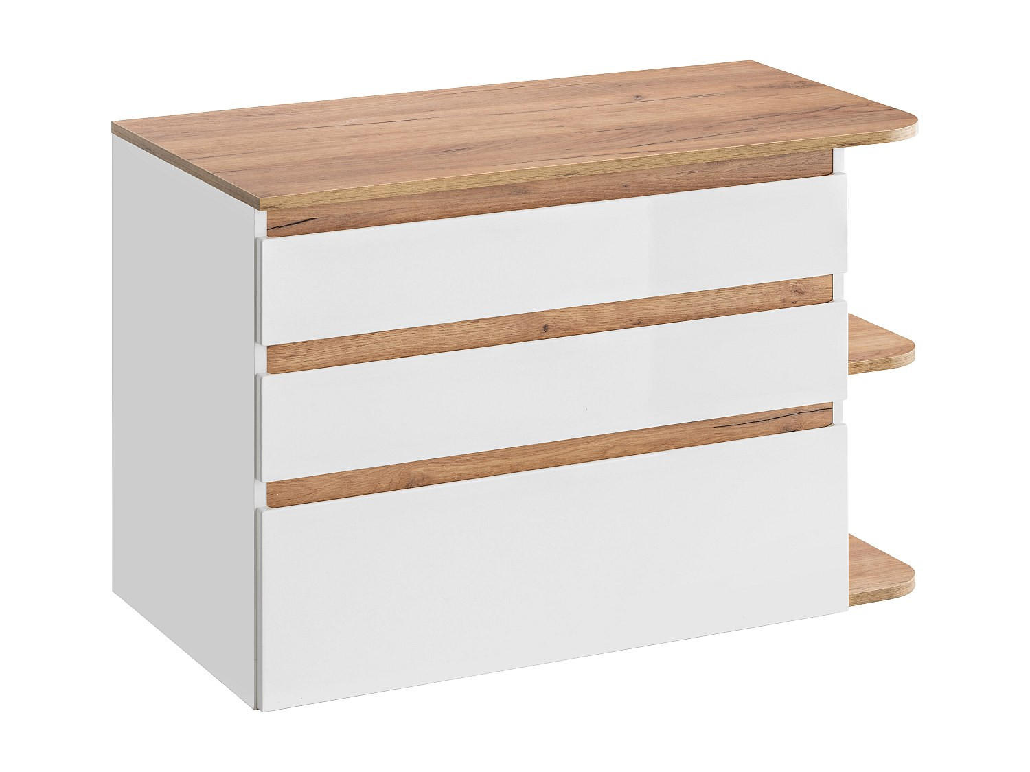 WASCHBECKENUNTERSCHRANK hängend - B. 96 cm - Helle Naturfarben & Weiß - ANIDA - Naturfarben, Holz (94/64/50cm) - Vente-Unique