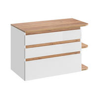 WASCHBECKENUNTERSCHRANK hängend - B. 96 cm - Helle Naturfarben & Weiß - ANIDA - Naturfarben, Holz (94/64/50cm) - Vente-Unique