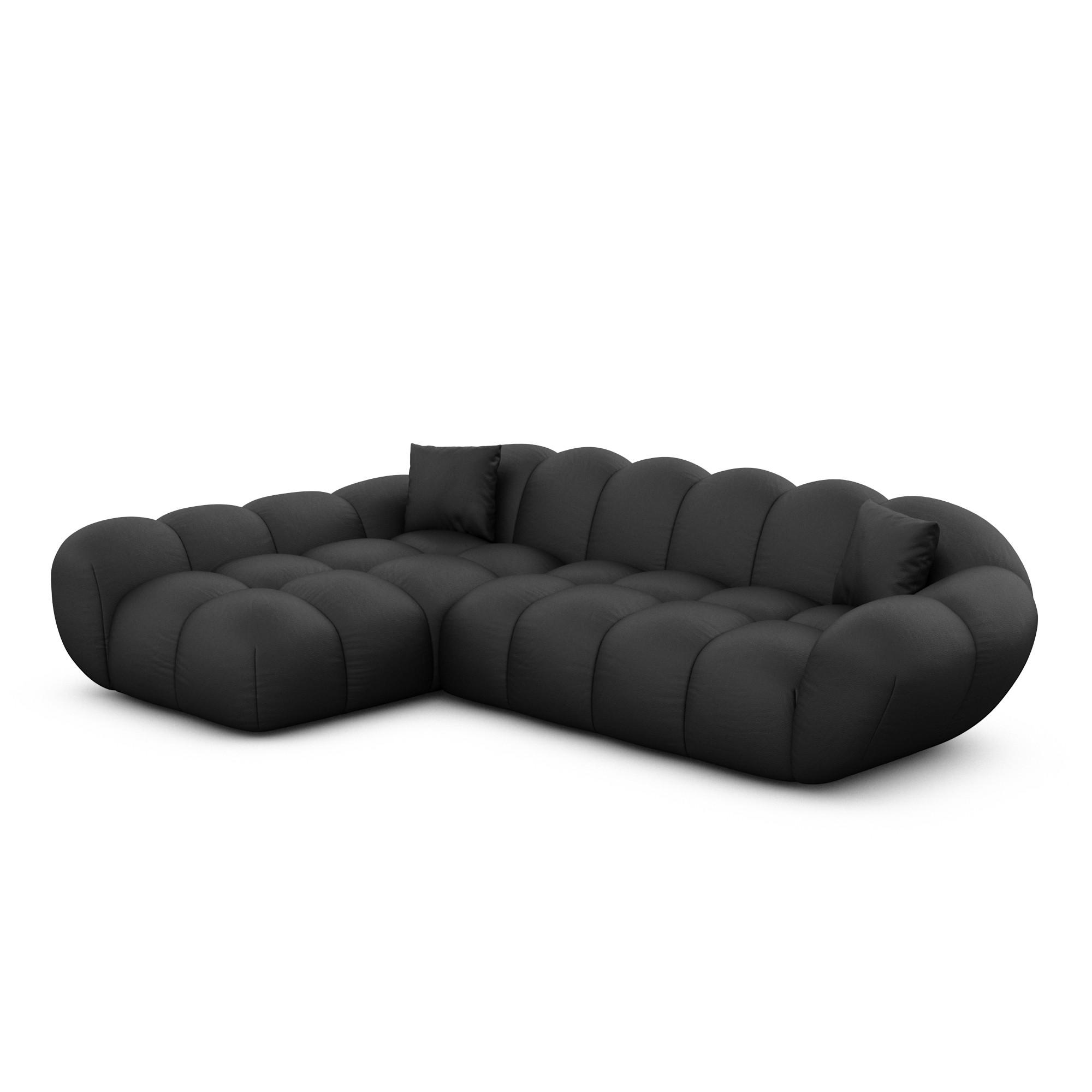 ECKSOFA Liva Schwarz Kunstleder L-Form Links - Schwarz, Kunststoff (265/160cm) - VAROYAL