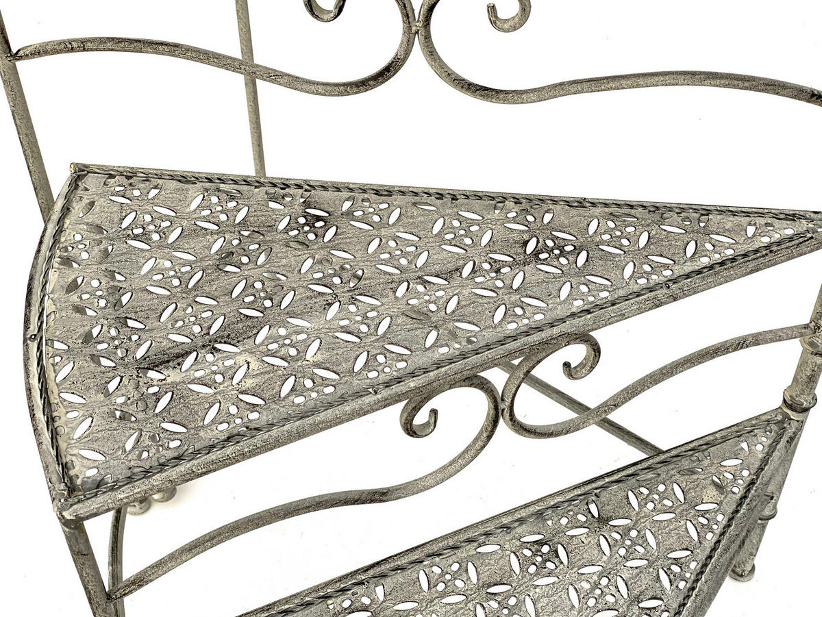 BLUMENTREPPE 3 Ablagen Metall Grau 55/75/63 cm - Grau, Metall (55/1/75cm) - DanDiBo