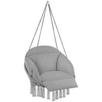 HÄNGESESSEL Samira,80 x 81 x 139 cm,grau - Grau, Kunststoff (80/139/81cm) - tectake