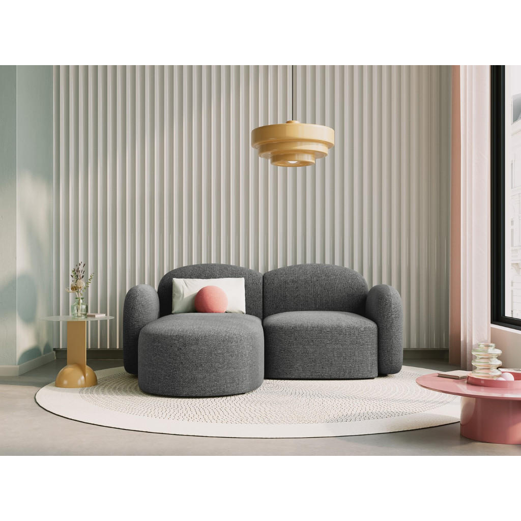 Thumbnail - Micadoni Ecksofa, Dunkelgrau, Textil, 3-Sitzer, L-Form, 194x155 cm, Hergestellt in Europa, Oeko-Tex®, Wohnzimmer, Sofas ...
