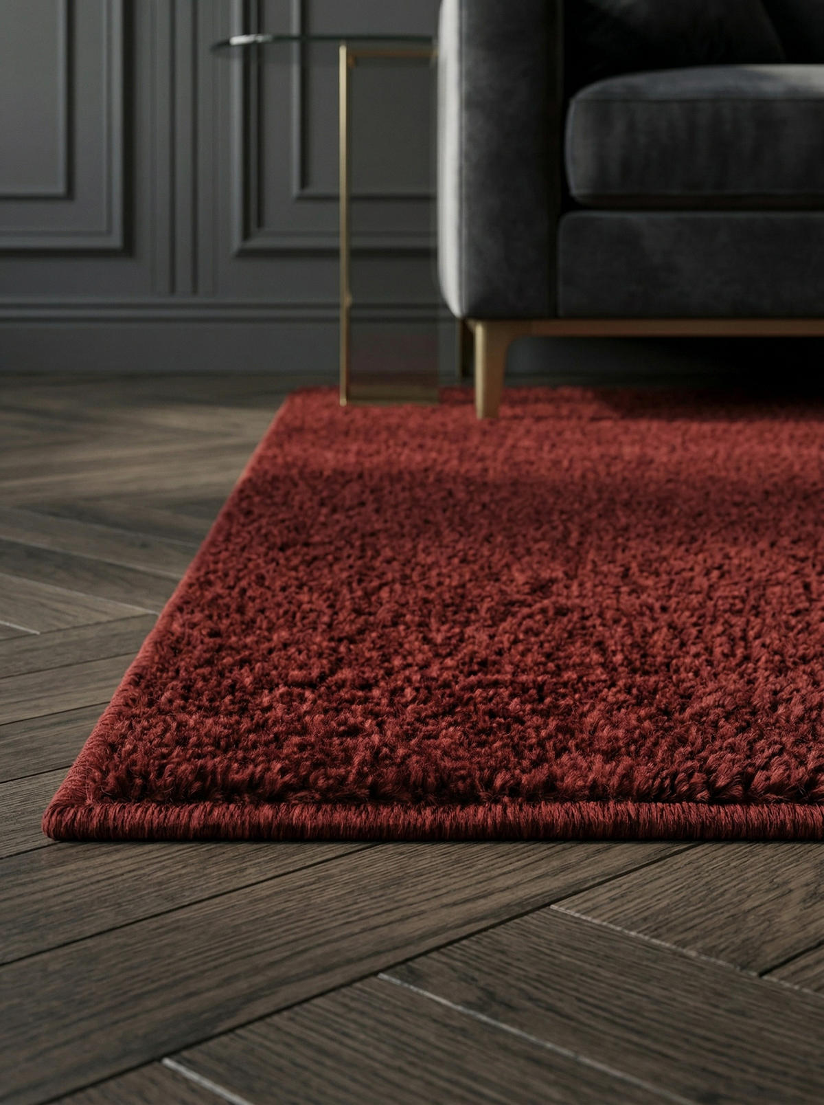 TEPPICH Kurzflor Uni Polypropylen Wohnzimmer Rot Rechteckig 240x340 - Rot, Textil (240/340cm) - KADIMA DESIGN