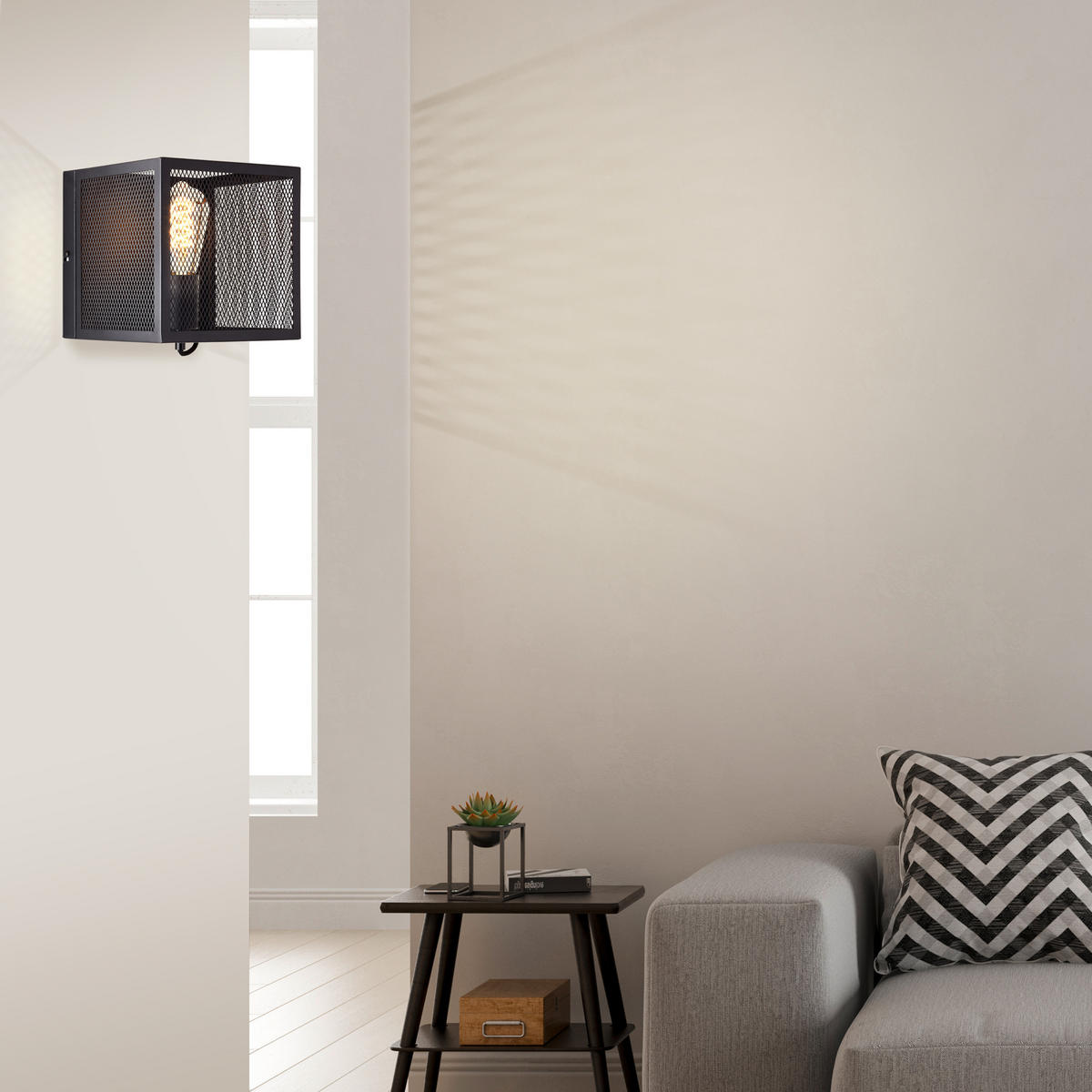 WANDLEUCHTE Maze 99731/86 - Schwarz, Metall (20/20/20cm) - Brilliant