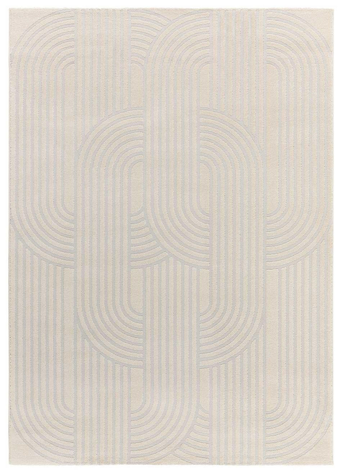 WEBTEPPICH creme Baresa 133/190 cm - Silberfarben/Creme, Naturmaterialien/Textil (133/190cm) - Atticgo