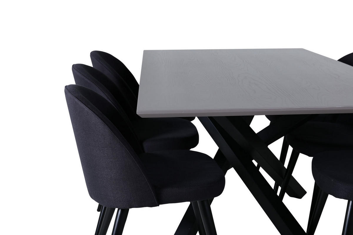 TISCHGRUPPE Schwarz - Schwarz, Holzwerkstoff (90/76/190cm) - ebuy24