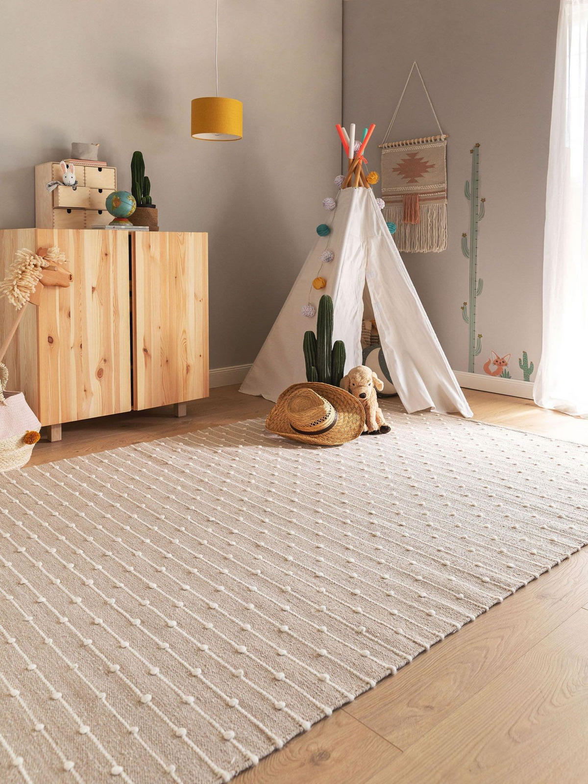 DĚTSKÝ koberec Lupo Béžová 120x170 cm - béžová, textil/přírodní materiály (120/1cm) - KUNSTLOFT