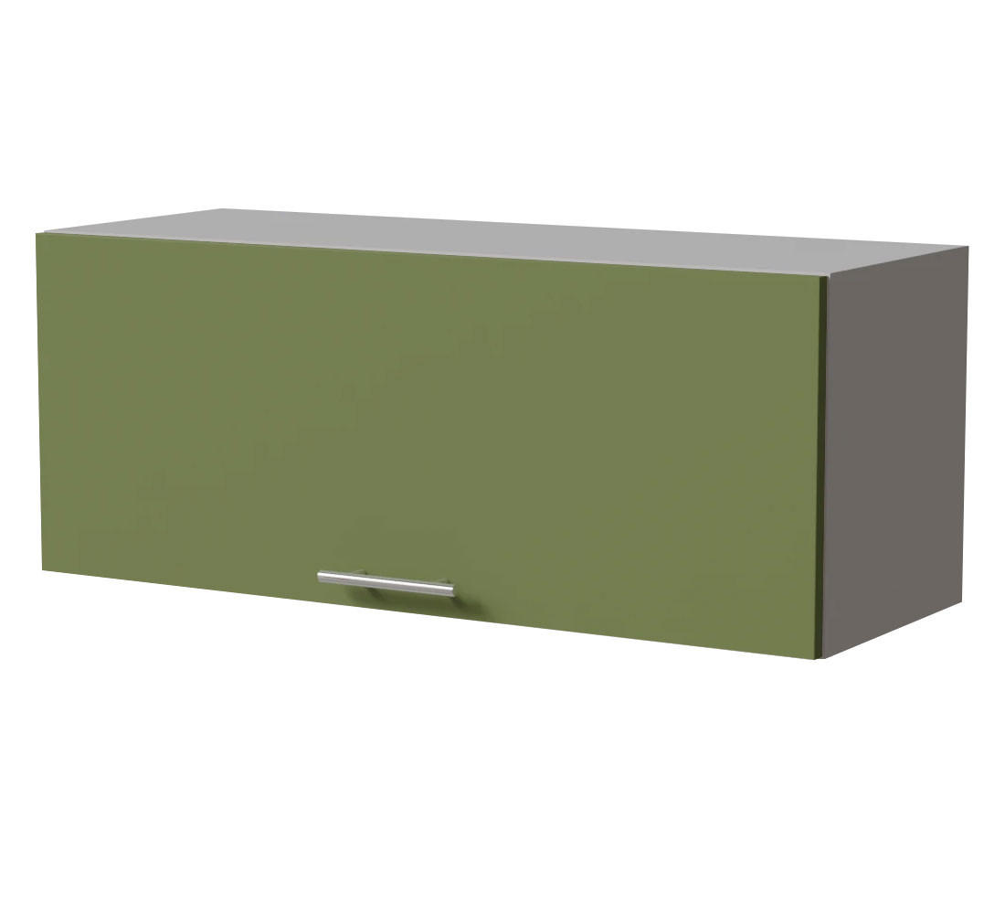 KLAPPHÄNGESCHRANK Brerra W4B/90 Grau / RAL 6025 farngrün Matt 90 / 32,5 / 36cm mit Gasdruckdämpfer - Grau/Grün, Holz/Holzwerkstoff (90/36/32.5cm) - Feldmann-Wohnen