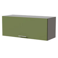 KLAPPHÄNGESCHRANK Brerra W4B/90 Grau / RAL 6025 farngrün Matt 90 / 32,5 / 36cm mit Gasdruckdämpfer - Grau/Grün, Holz/Holzwerkstoff (90/36/32.5cm) - Feldmann-Wohnen