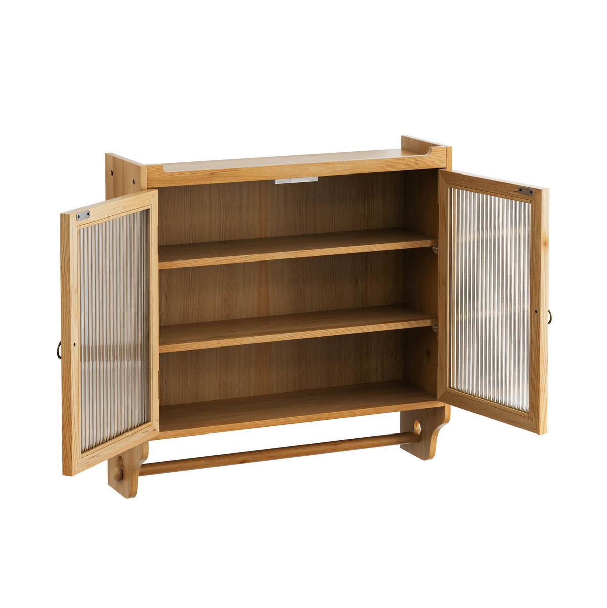 KÜCHENOBERSCHRANK 63/18/60 cm mit Glasfront und 2 Türen in Natur - Naturfarben, Holzwerkstoff (63/60/18cm) - BEAOK
