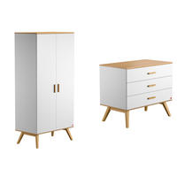 BABYZIMMER 2-teilig weiß - Weiß, Holzwerkstoff (100/86.5/58cm) - Petits-meubles