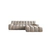 ECKSOFA CAMPILE mit elektrisch verschiebbarem Sitz, Grau, Rechts - Hellbraun, Holz/Textil (288/119cm) - DomoHome