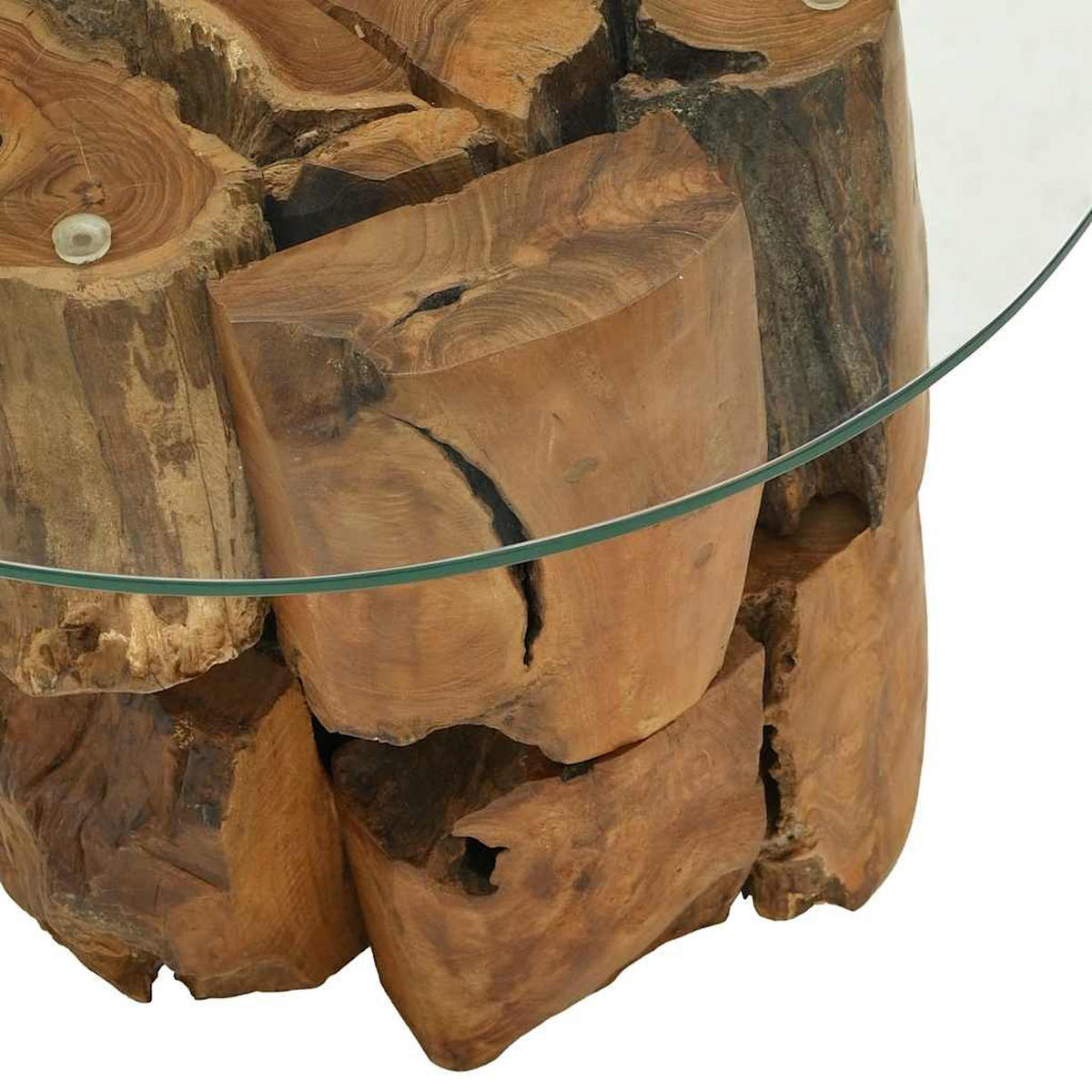 COUCHTISCH Massivholz Teak Treibholz 60 Cm - Braun, Holz (60/40/60cm) - vidaXL