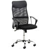 CHEFSESSEL Lederlook schwarz - Chromfarben/Schwarz, Textil/Metall (60/110/53cm) - CLP
