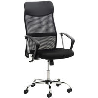CHEFSESSEL Lederlook schwarz - Chromfarben/Schwarz, Textil/Metall (60/110/53cm) - CLP