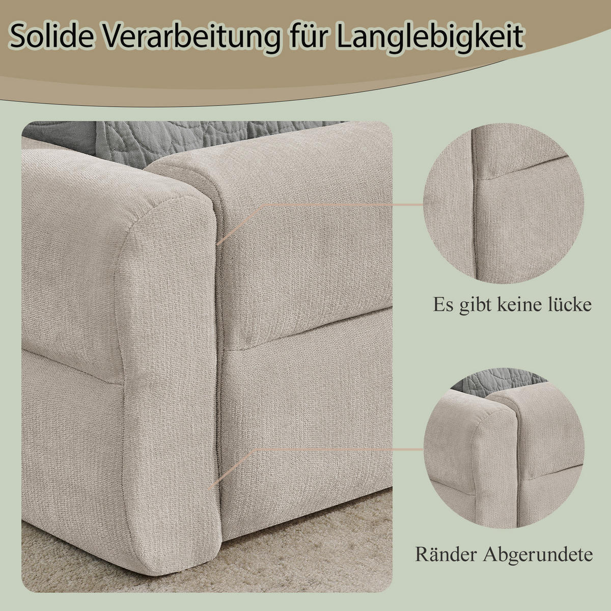 POLSTERBETT 160/200 cm in Beige Stoff - Beige, Holzwerkstoff/Textil (160/200cm) - WISHDOR