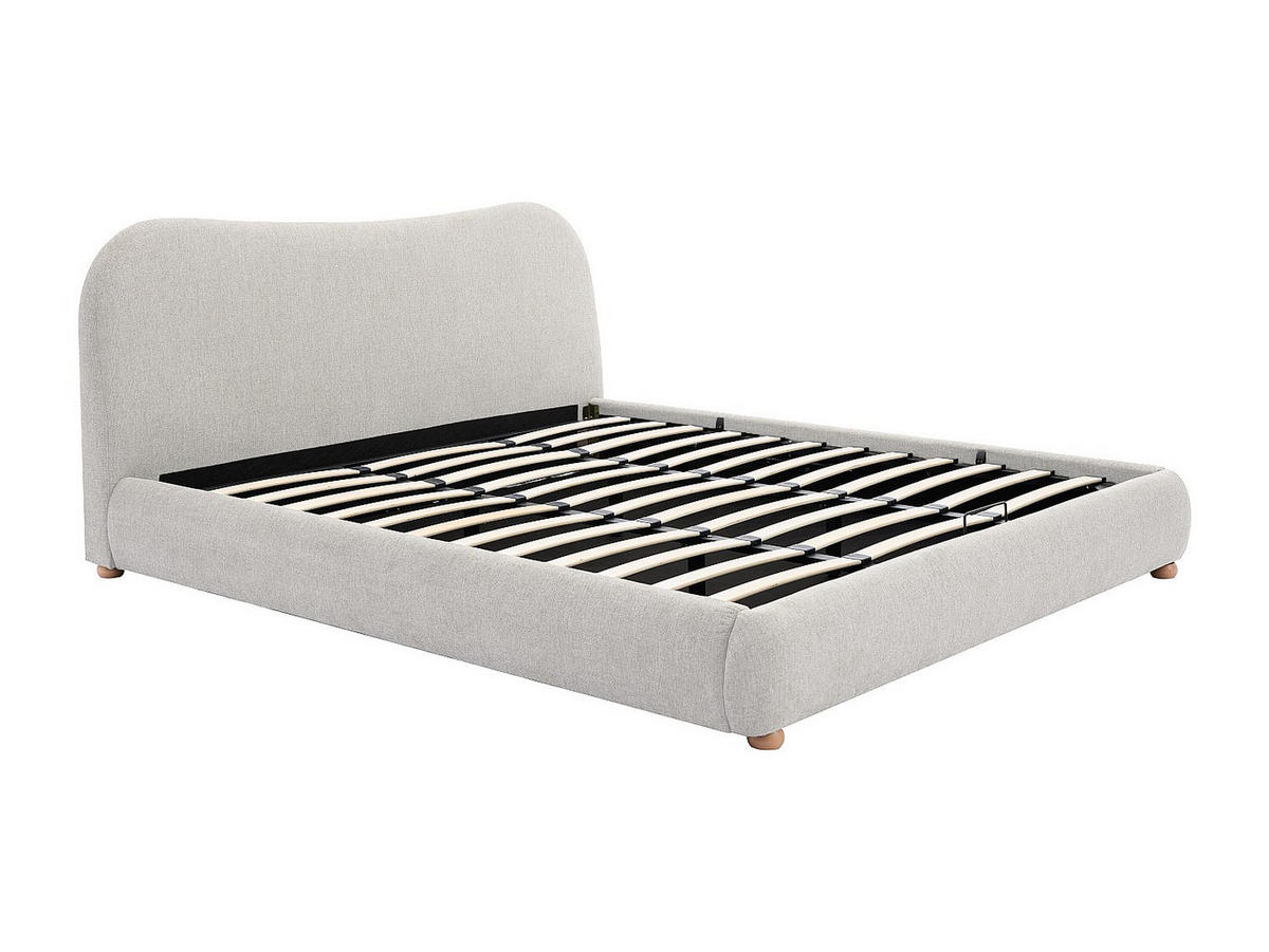 BETT mit Bettkasten - 2 Personen - Stoff - Beige - - Beige, Textil (180/200cm) - Vente-Unique