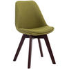 STUHL Stoff grün - Walnussfarben/Grün, Holz/Textil (48/84/55cm) - CLP