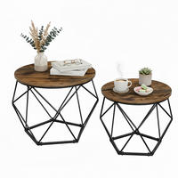 2-TLG.COUCHTISCH-SET - Multicolor, Holzwerkstoff/Metall (40/40/50cm) - Relaxdays