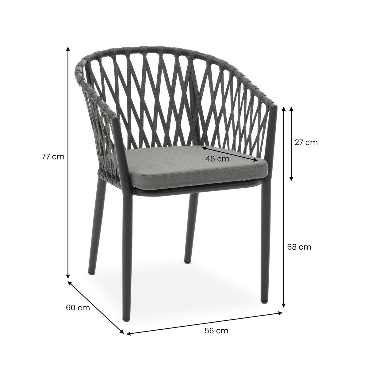 GARTENMÖBEL SET SUNNY - Grau, Metall - IDIMEX