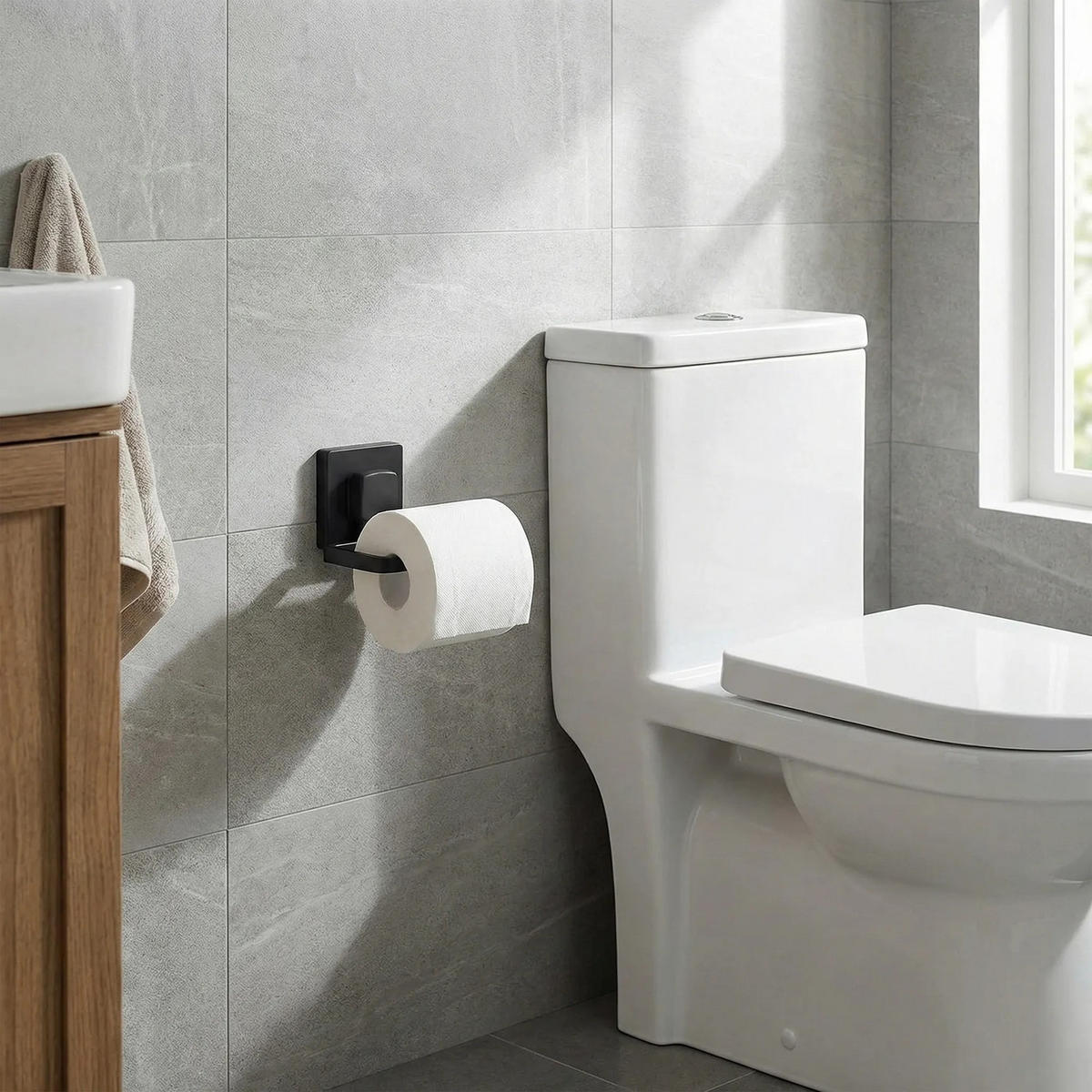 HALTER Für Toilettenpapier Rea Black 381698 - Schwarz, Metall (7/13/10cm) - REA