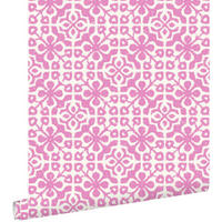 TAPETE abgenutzte Fliesen 53 cm x 10.05 m - Pink, Papier (53/1000cm) - ESTAhome