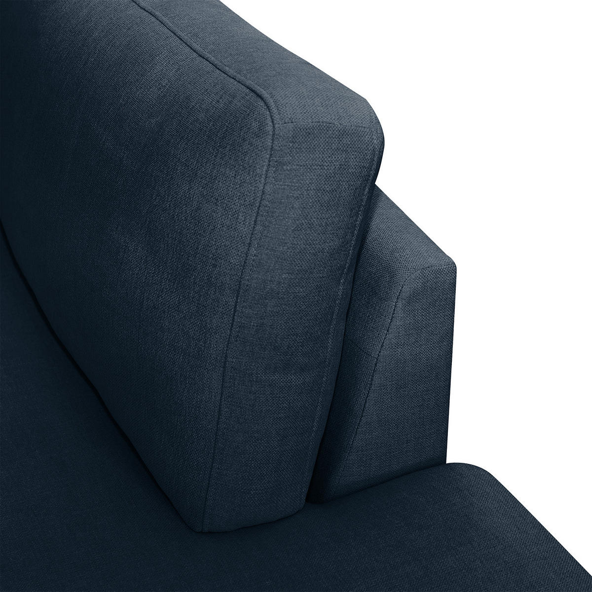 ECKSOFA mit Ottomane - Eichefarben/Dunkelblau, Eichenholz/Textil (287/219cm) - home24