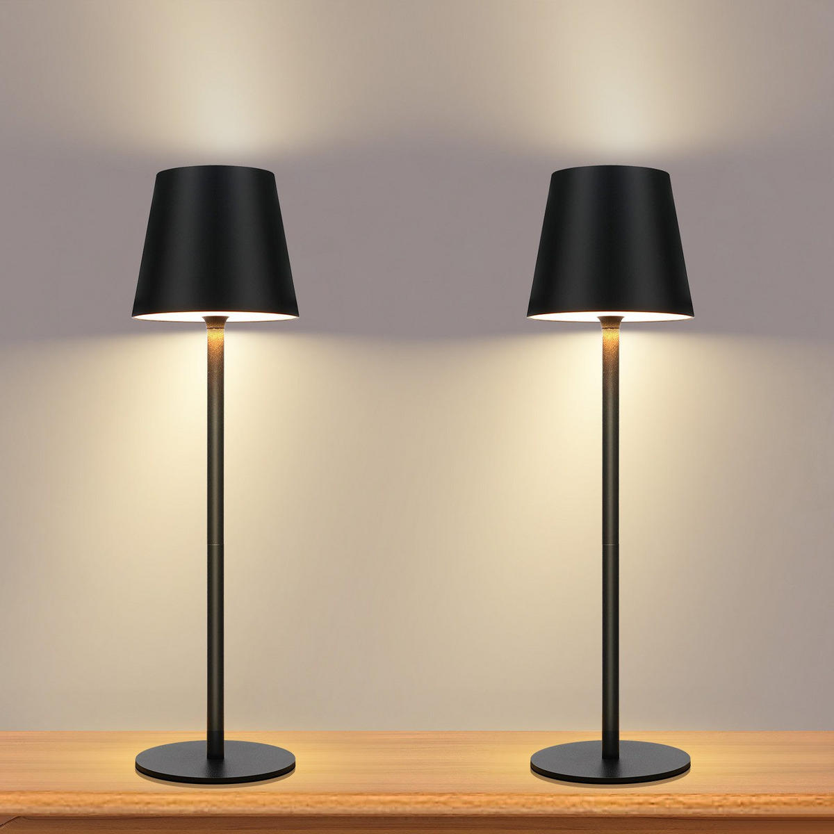 LED-TISCHLEUCHTE Osnabrück(2er-set) 11/11/37.5 cm - Schwarz, Metall (11/11/37.5cm) - Nettlife