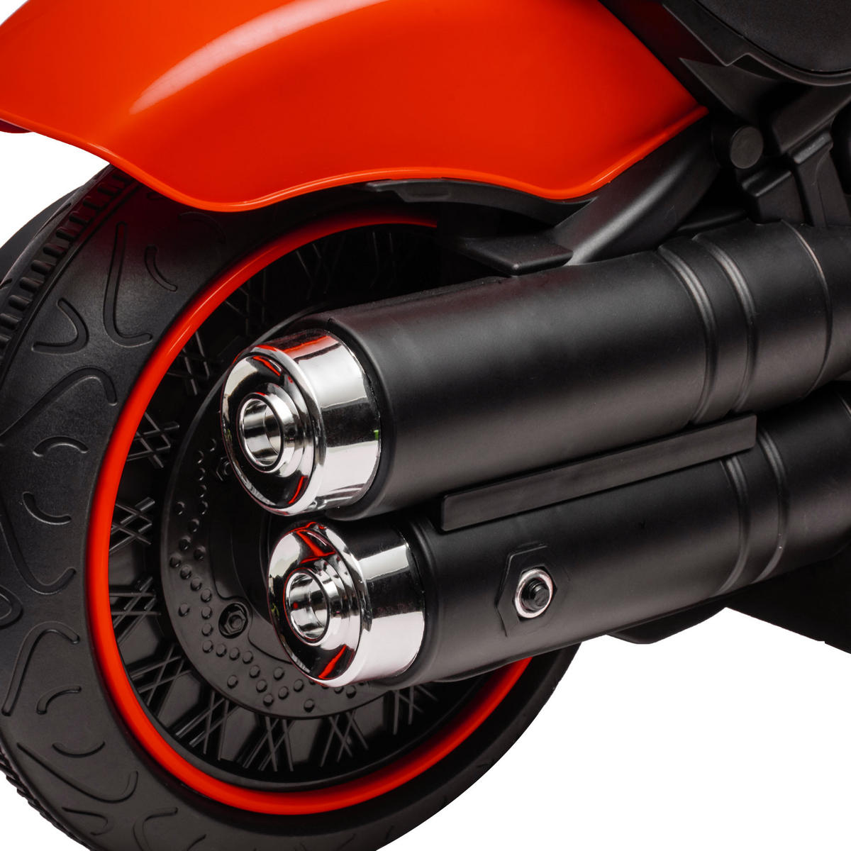 ELEKTRO-KINDERMOTORRAD DE-06249 mit Scheinwerfer und abnehmbaren Stützrädern Rot/Schwarz - Rot/Schwarz, Kunststoff/Metall (76/42/57cm) - ComfortXL