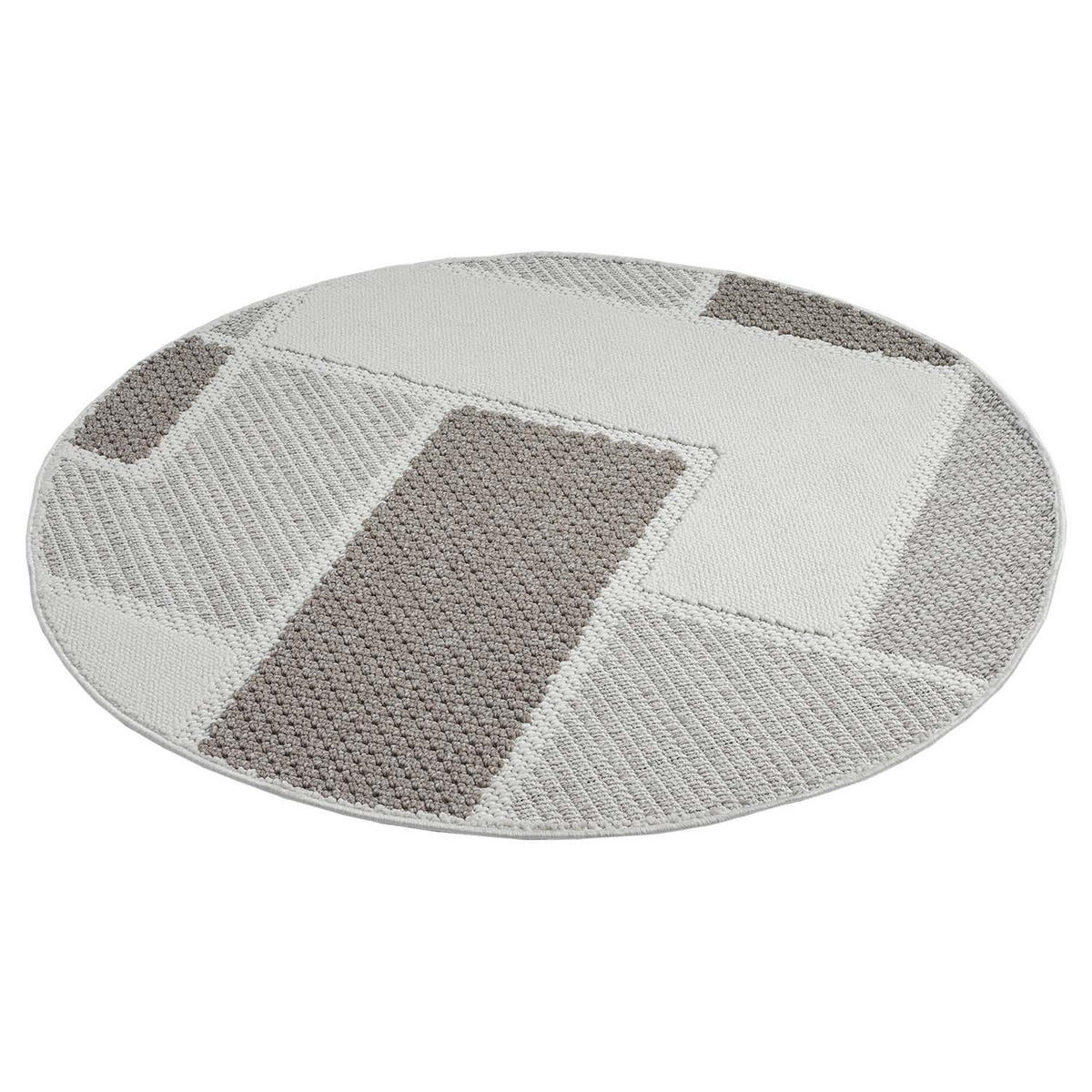 KURZFLOR-TEPPICH Lindo 8877 Beige 200x200 cm Rund - Beige, Textil (200/200cm) - carpet city