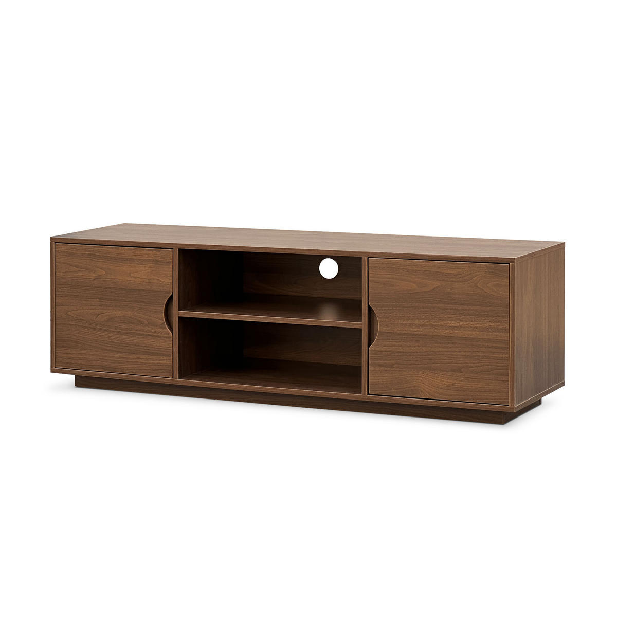 TV-LOWBOARD Sven 140cm, 2 türen Walnuss-Finish Skandinavisches - Nussbaumfarben, Holzwerkstoff (140/45/40cm) - Sicaan