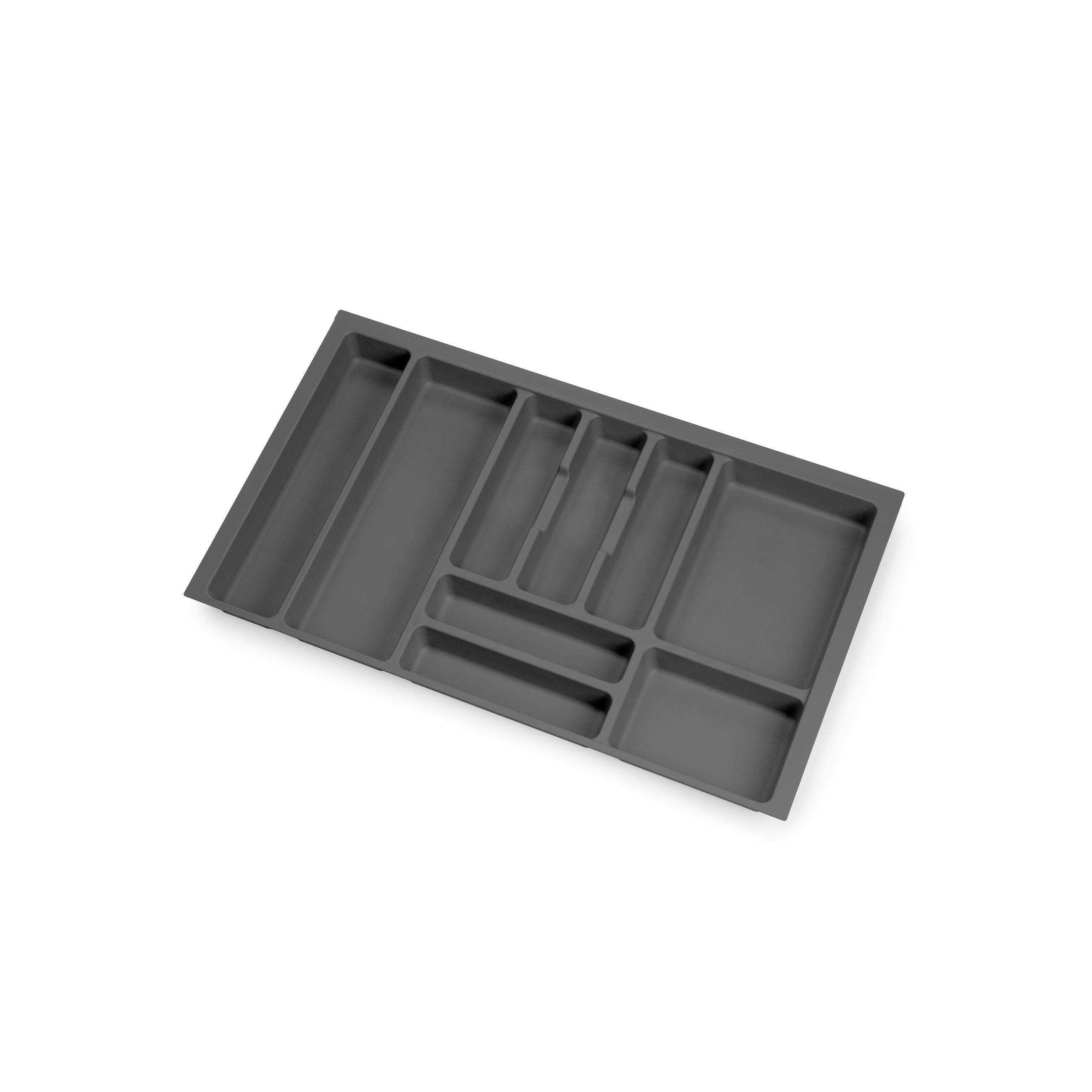 BESTECKEINSATZ Optima Vertex/Concept, Tiefe 500mm, Plattenstärkenstärke 16mm, Modul 800mm, Kunststoff, Anthrazitgrau - Anthrazit, Kunststoff (76.5/5/52cm) - EMUCA