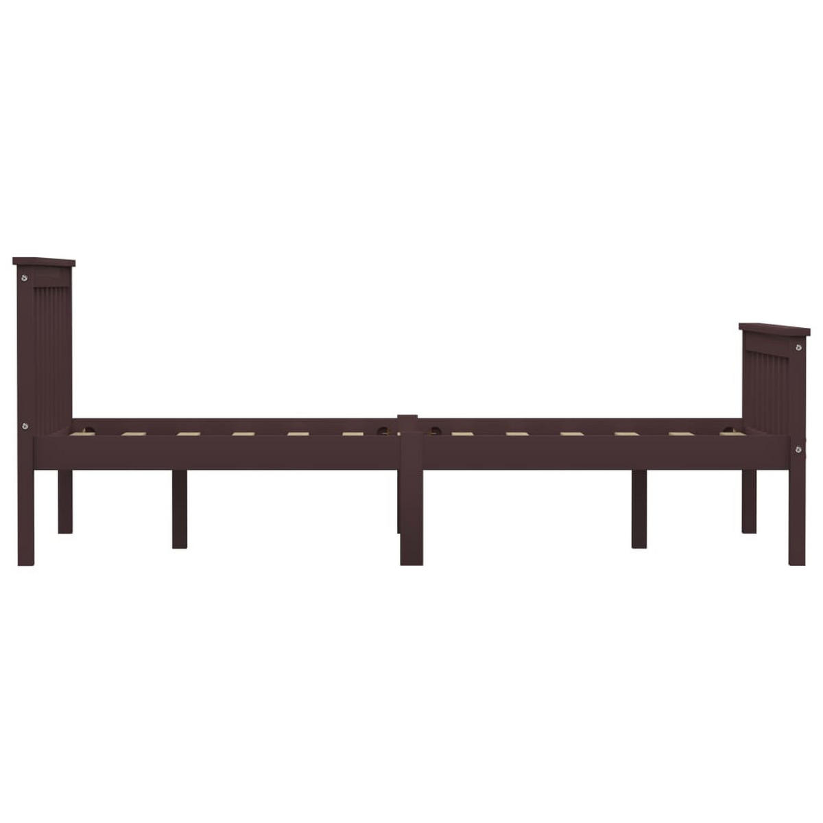 MASSIVHOLZBETT Dunkelbraun Kiefer 120x200 cm - Braun, Holz (120/200cm) - furnicato