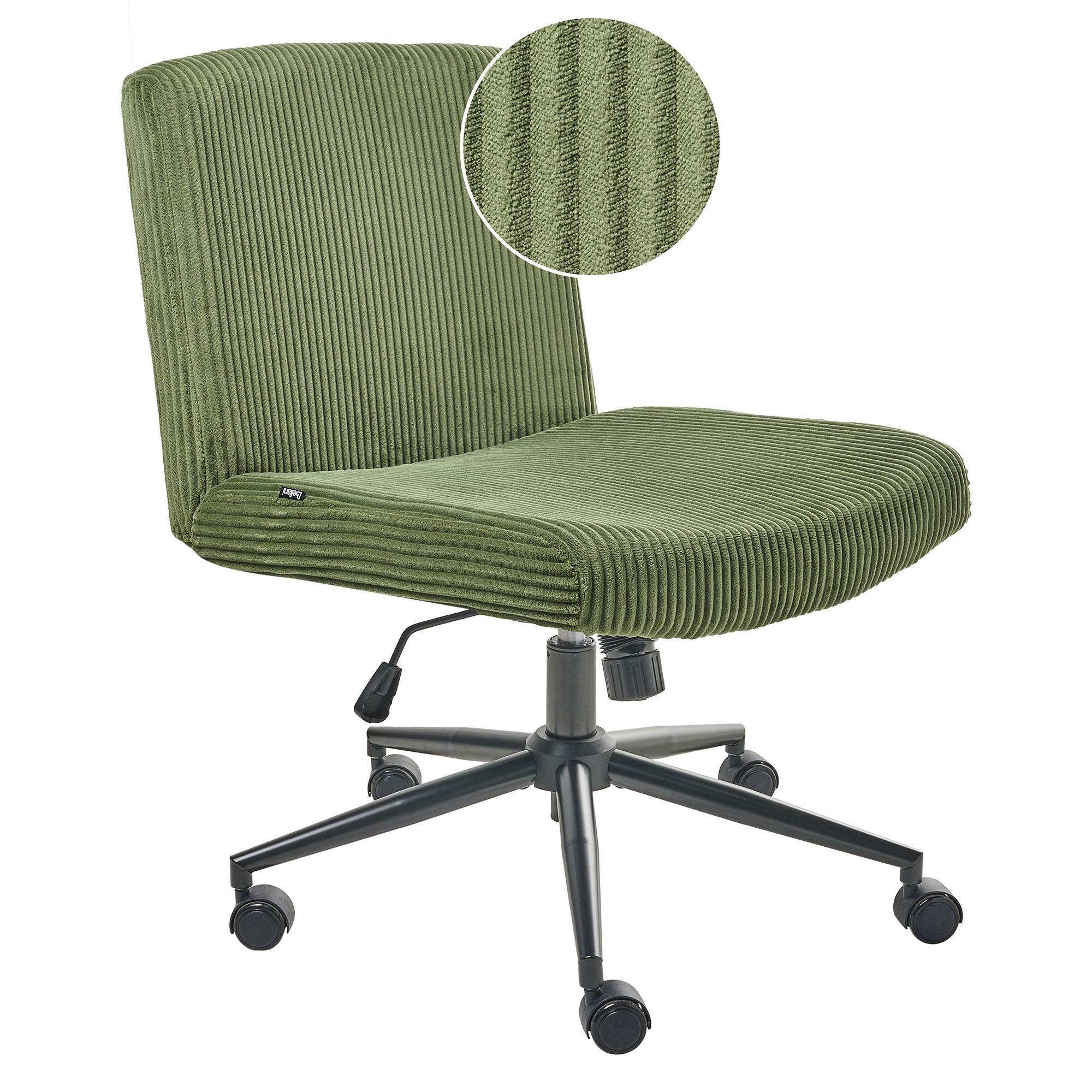 SCHREIBTISCHSTUHL Cord Grün Geddes - Grün, Textil (59/85/71cm) - Beliani