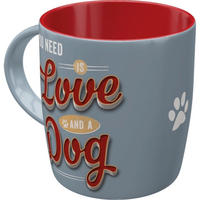 KAFFEETASSE 330 ml PfotenSchild Love Dog - Multicolor, Keramik (0.33L) - Nostalgic-Art