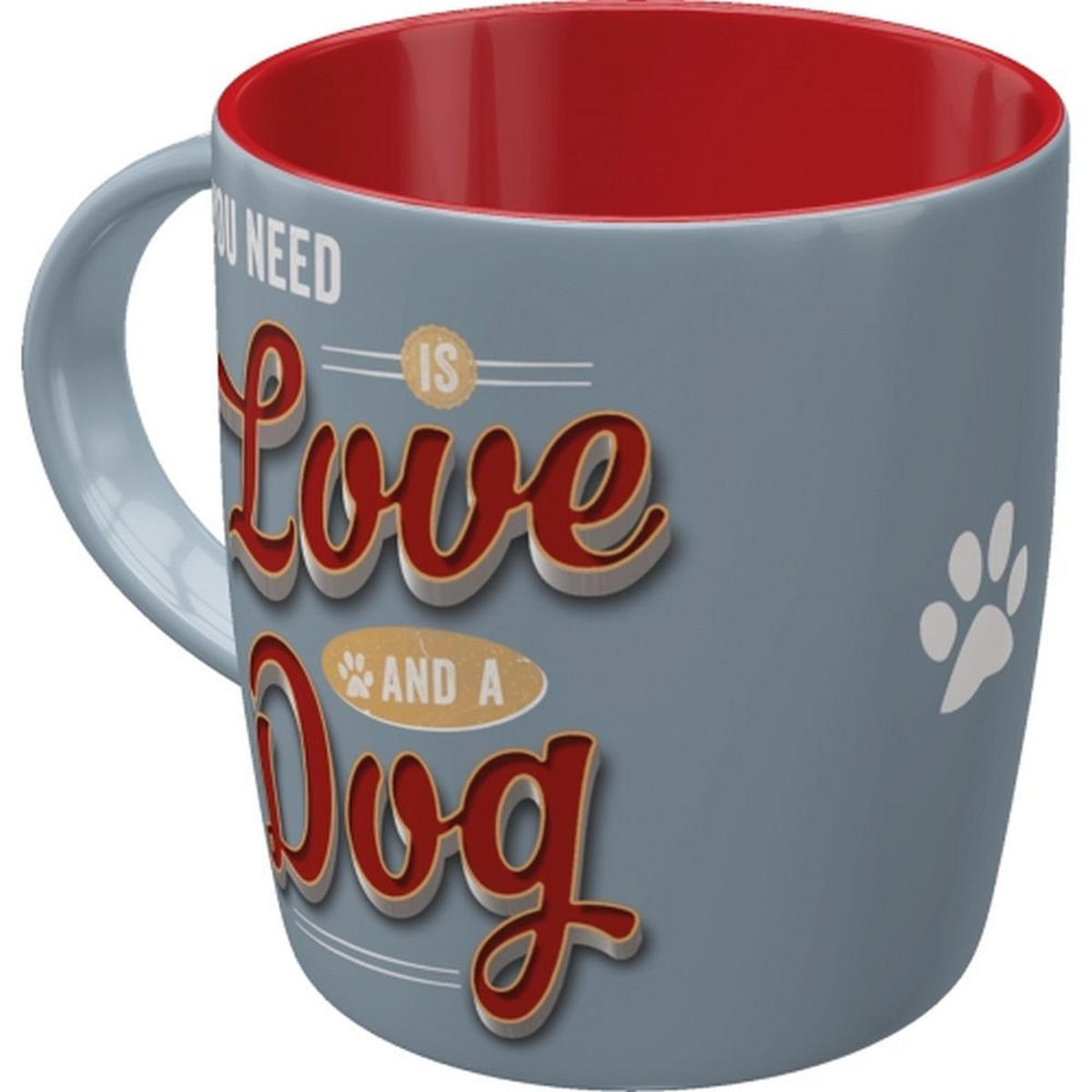 KAFFEETASSE 330 ml PfotenSchild Love Dog - Multicolor, Keramik (0.33L) - Nostalgic-Art