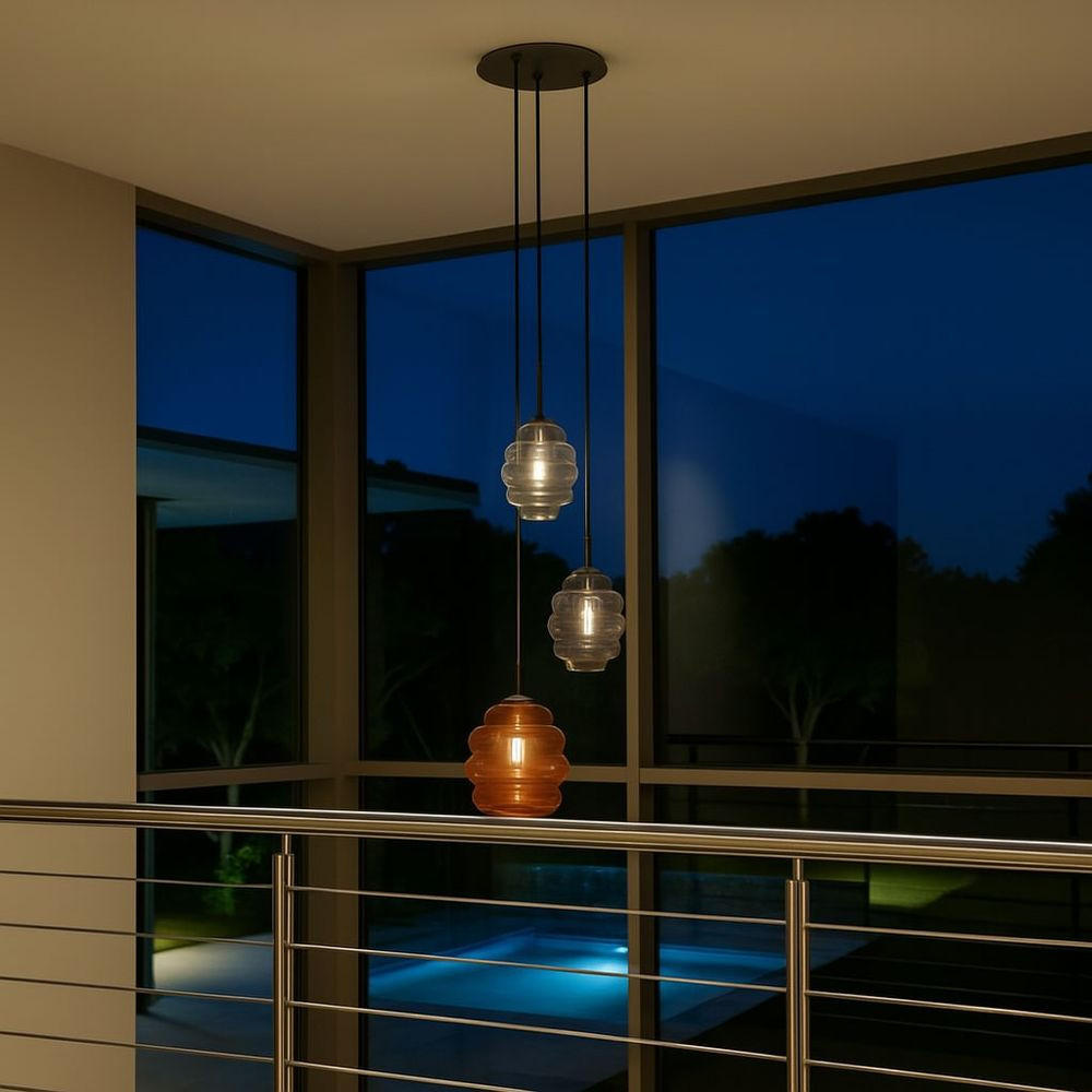 Thumbnail - s.luce Galerieleuchte, Mehrfarbig, Schwarz, Glas, Oval, 18x20x18 cm, Lampen & Leuchten, Innenbeleuchtung, Hängelampen, P...