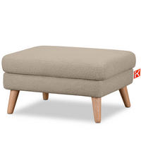 SITZHOCKER TAGIO Pouffe, Dunkelbeige - Hellbraun/Braun, Buchenholz/Textil (65/46/80cm) - KONSIMO®