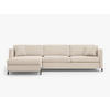 ECKSOFA ausklappbar links mit Container Gloria aus strukturiertem Stoff beige 5 Sitzplätze - Beige, Textil (170/280cm) - Micadoni
